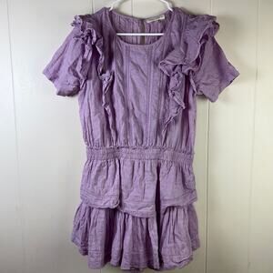 LoveShackFancy Lavender Ruffle Mini Dress